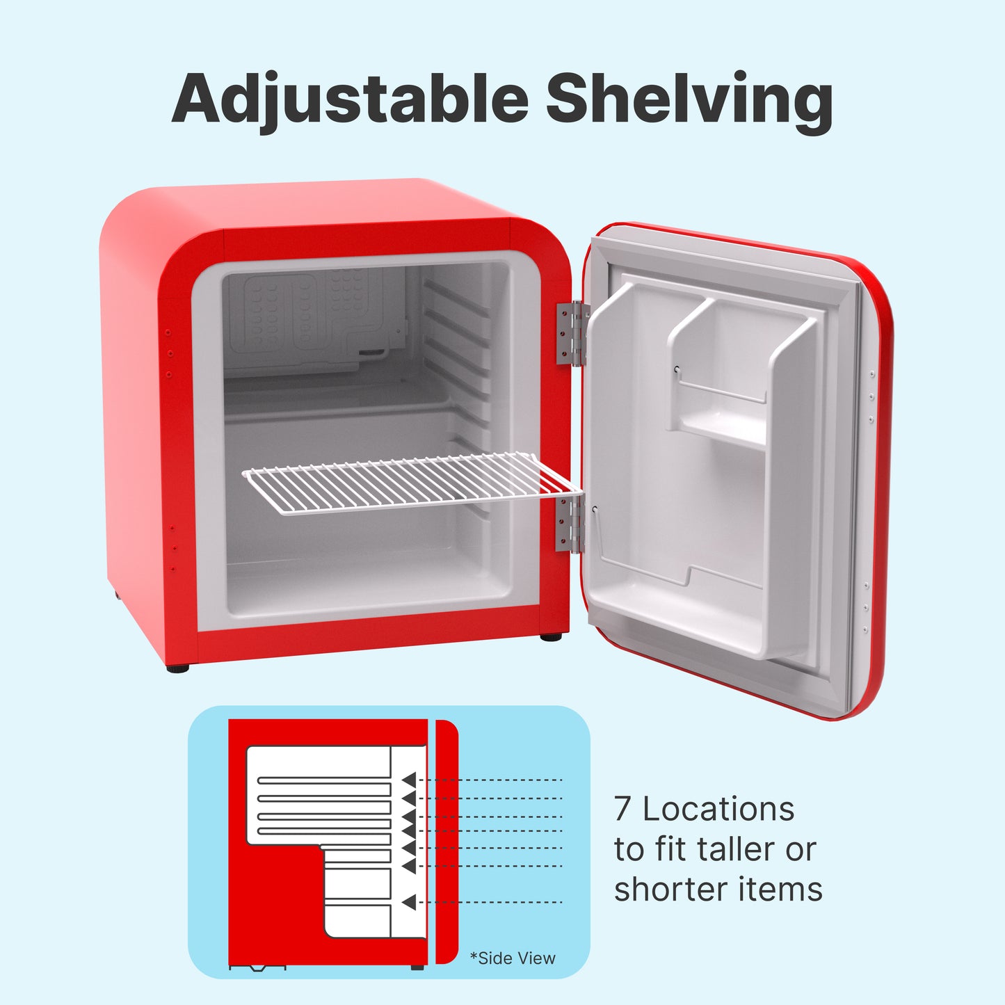 Husky Premium 43L Retro Style 1.5 C.ft. Freestanding Mini Fridge in Red