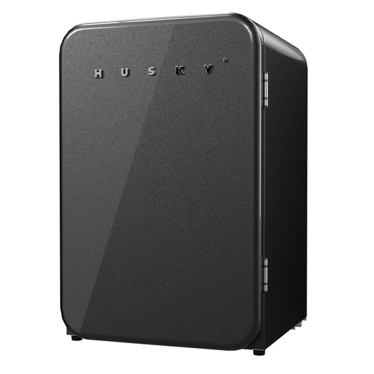 Husky Premium 106L Retro Style 3.74 Cu.ft. Freestanding Under-Counter Mini Fridge in Black