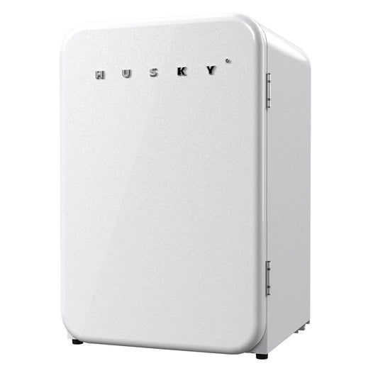 Husky Premium 106L Retro Style 3.74 Cu.ft. Freestanding Under-Counter Mini Fridge in White