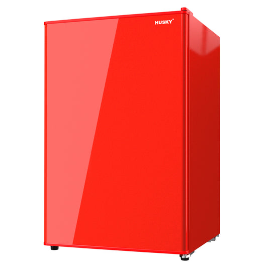 Husky Premium 122L Solid Door 4.3 Cu.ft. Freestanding Under-Counter Mini Fridge in Red