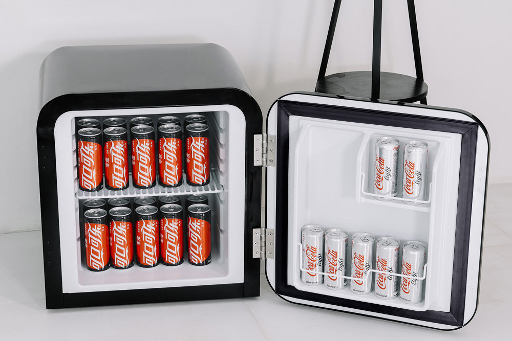 Husky 43L Retro Style 1.5 C.ft. Freestanding Mini Fridge in Black