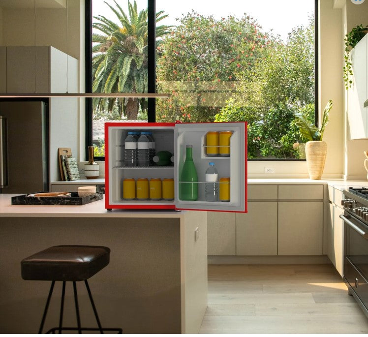 Husky 43L Solid Door 1.5 C.ft. Freestanding Counter-Top Mini Fridge in Red