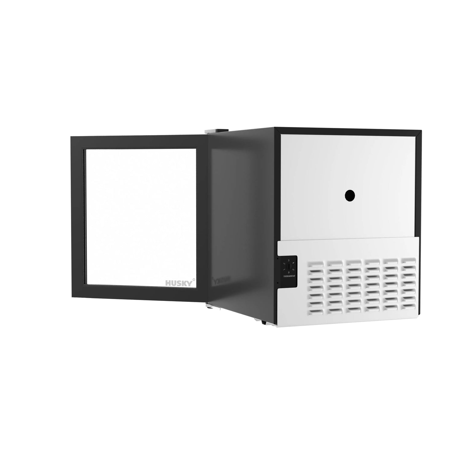 Husky Premium 46L Beverage Refrigerator 1.6 Cu.ft. Freestanding Counter-Top Mini Fridge With Glass Door in Black