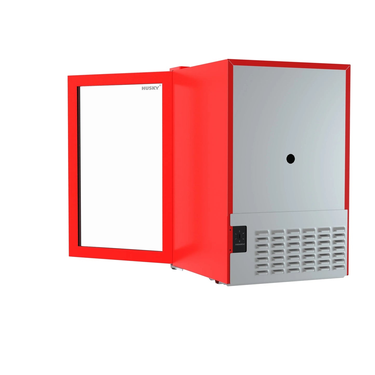 Husky Premium 69L Beverage Refrigerator 2.4 Cu.ft. Freestanding Mini Fridge With Glass Door in Red