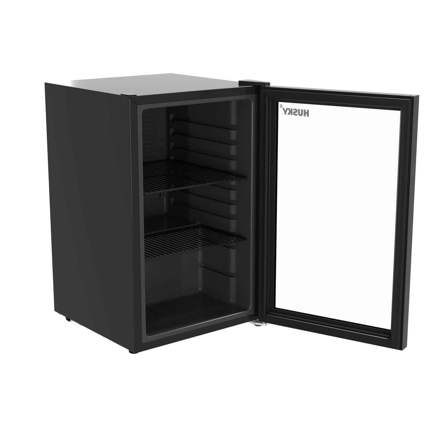 Husky 69L Beverage Refrigerator 2.4 C.ft. Freestanding Mini Fridge With Glass Door in Black