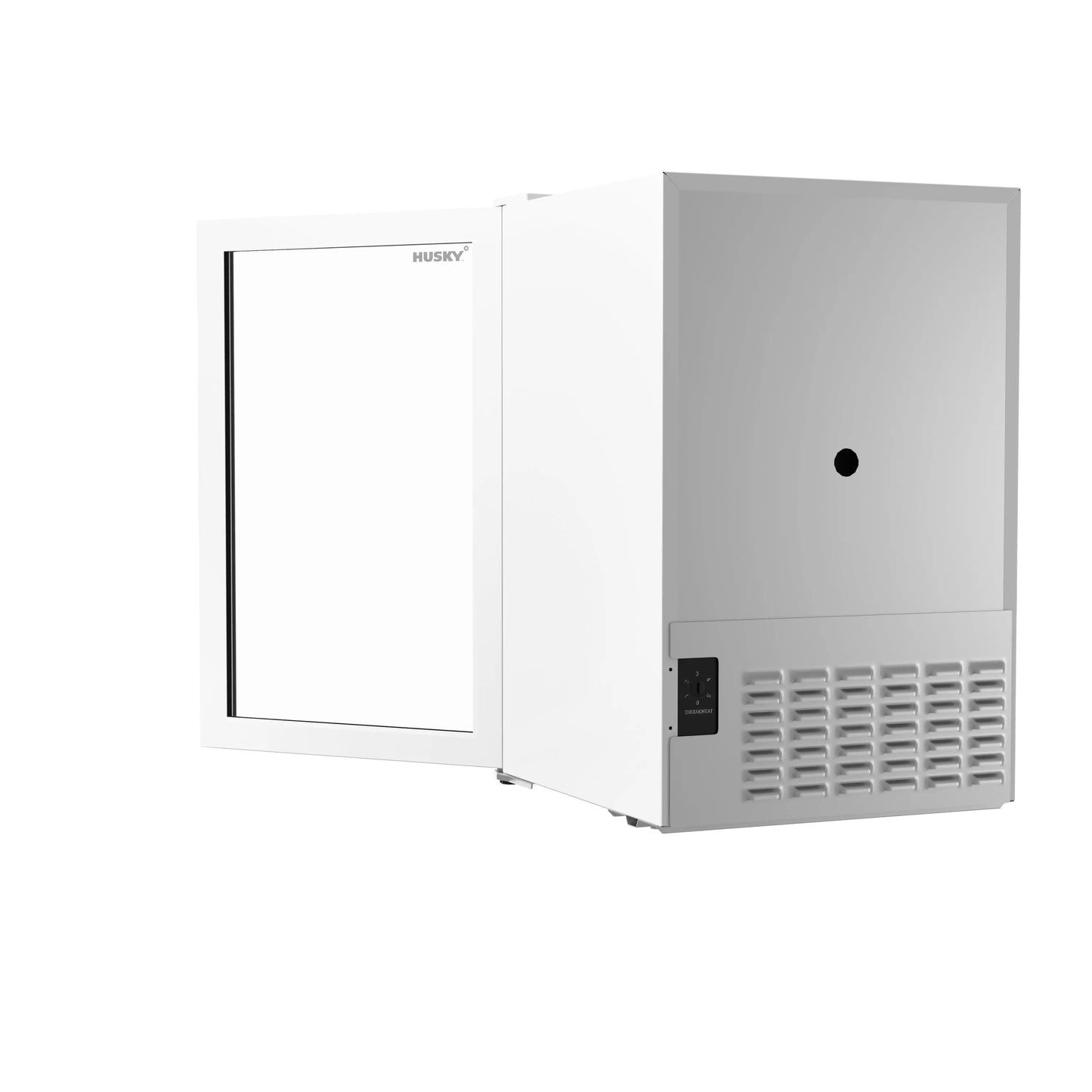 Husky Premium 69L Beverage Refrigerator 2.4 Cu.ft. Freestanding Mini Fridge With Glass Door in White