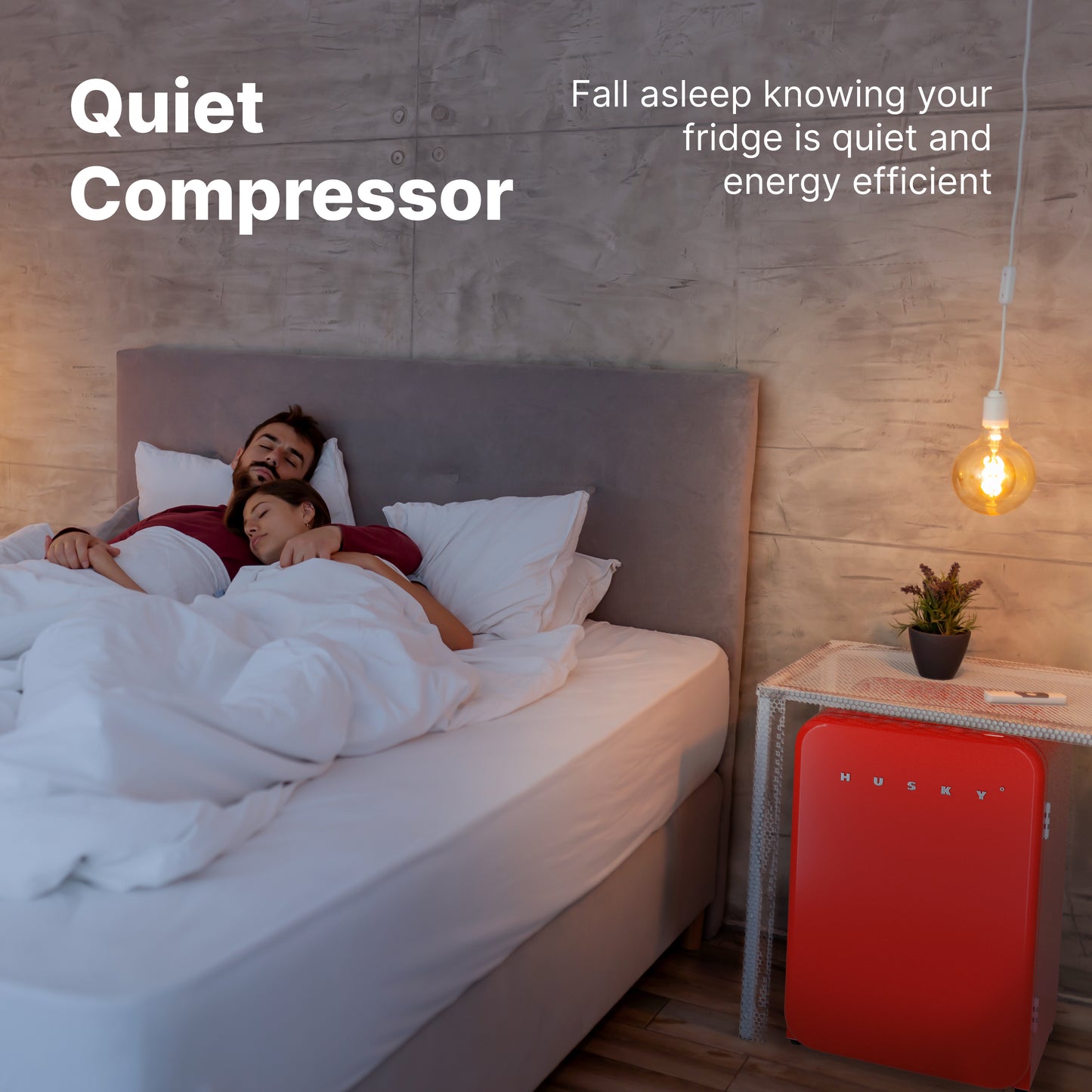 Husky Premium 106L Retro Style 3.74 Cu.ft. Freestanding Under-Counter Mini Fridge in Red