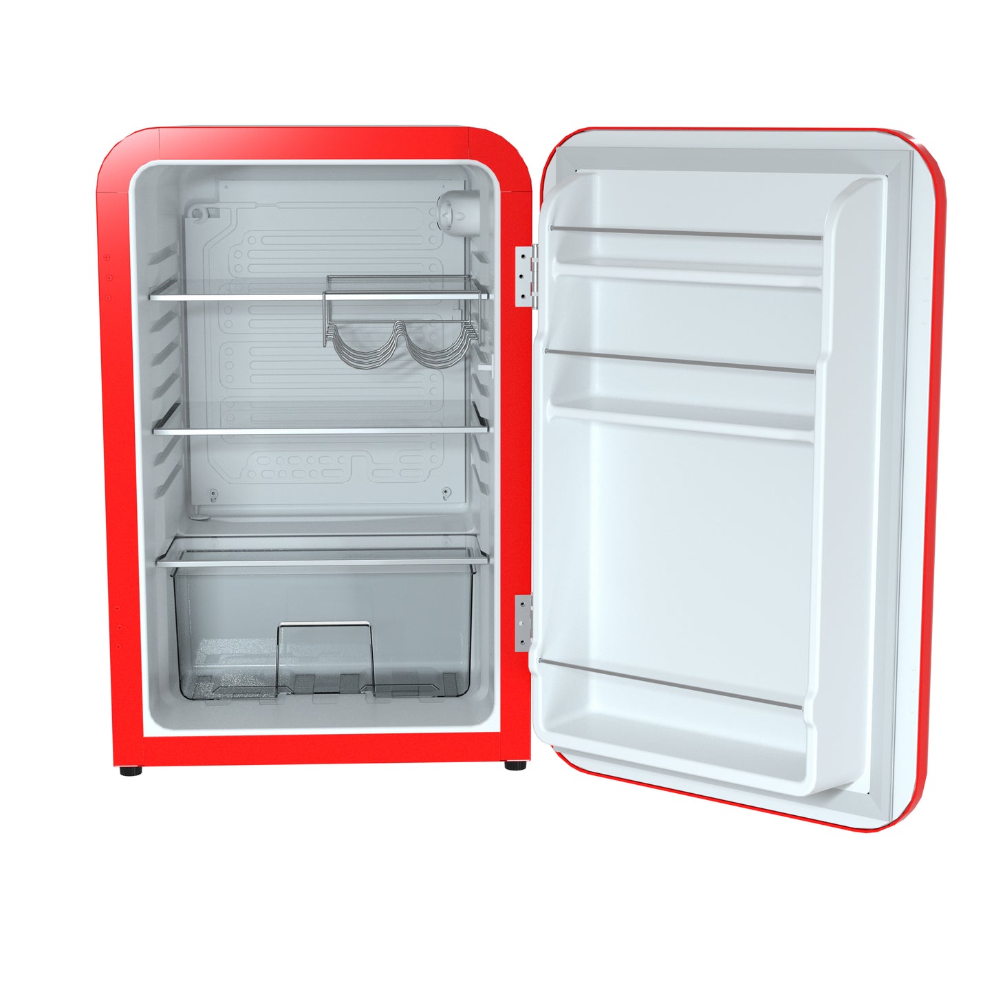 Husky Premium 106L Retro Style 3.74 Cu.ft. Freestanding Under-Counter Mini Fridge in Red