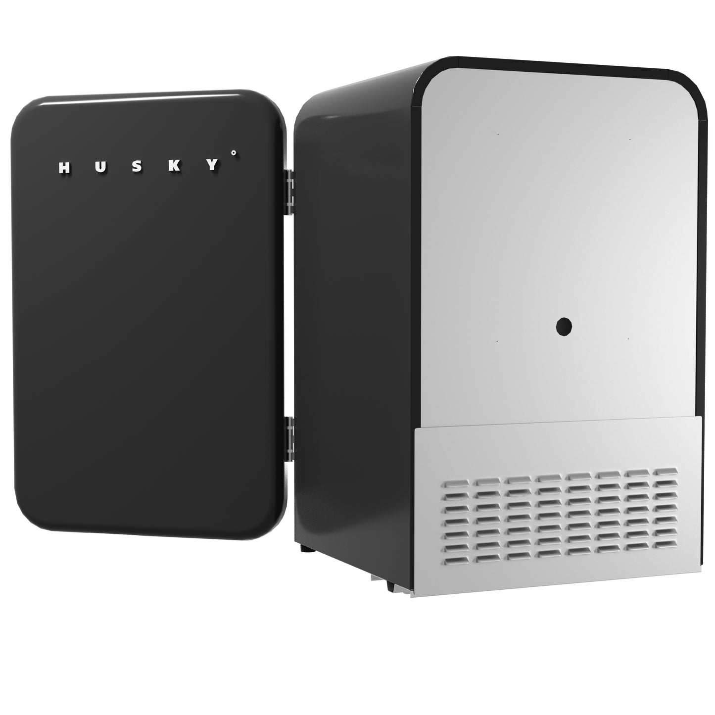 Husky Premium 106L Retro Style 3.74 Cu.ft. Freestanding Under-Counter Mini Fridge in Black