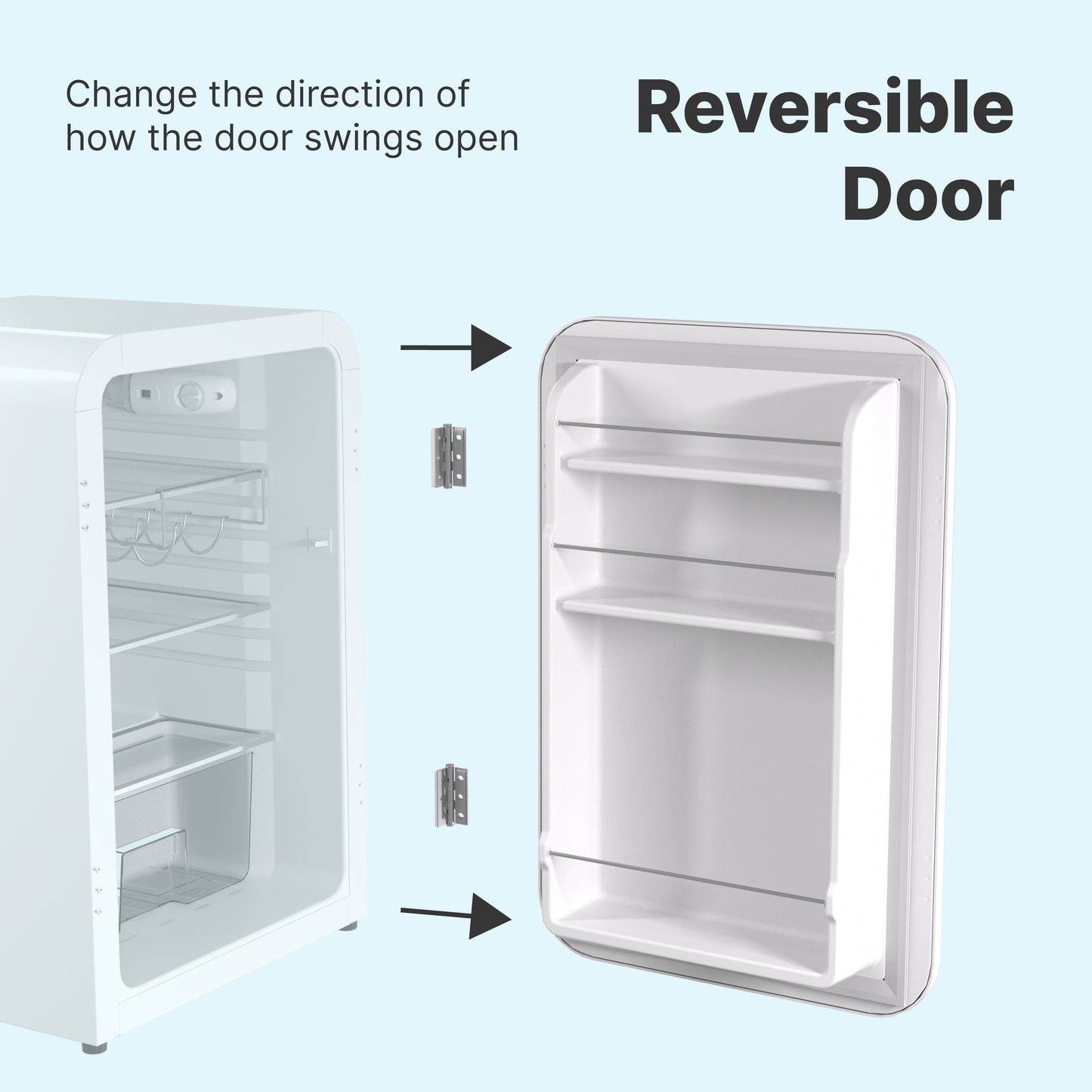 Husky Premium 106L Retro Style 3.74 Cu.ft. Freestanding Under-Counter Mini Fridge in White