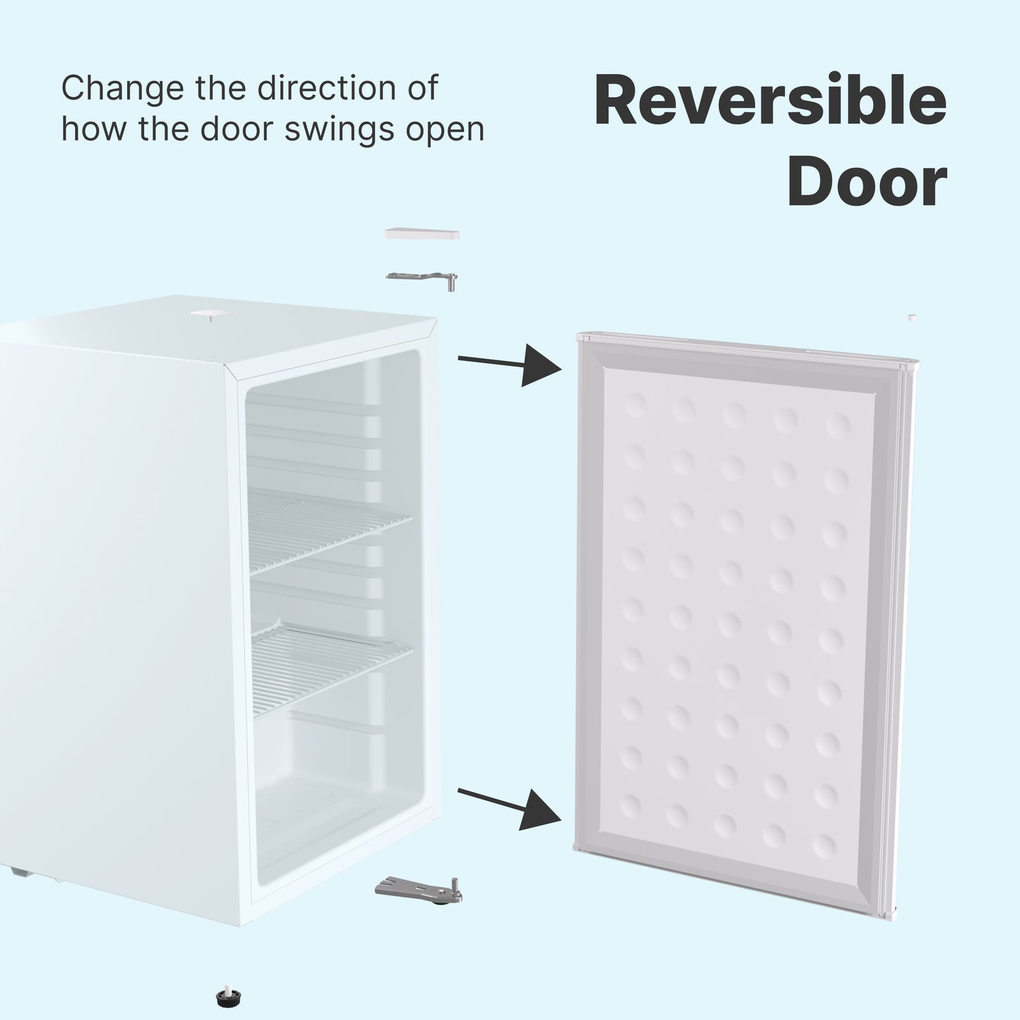 Husky Premium 65L Solid Door 2.3 Cu.ft. Freestanding Under-Counter Mini Fridge in White