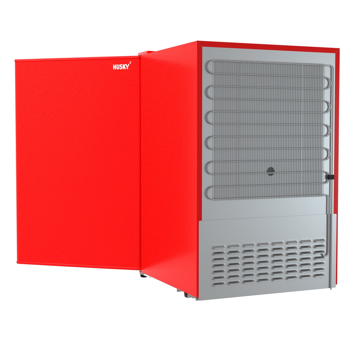 Husky Premium 122L Solid Door 4.3 Cu.ft. Freestanding Under-Counter Mini Fridge in Red