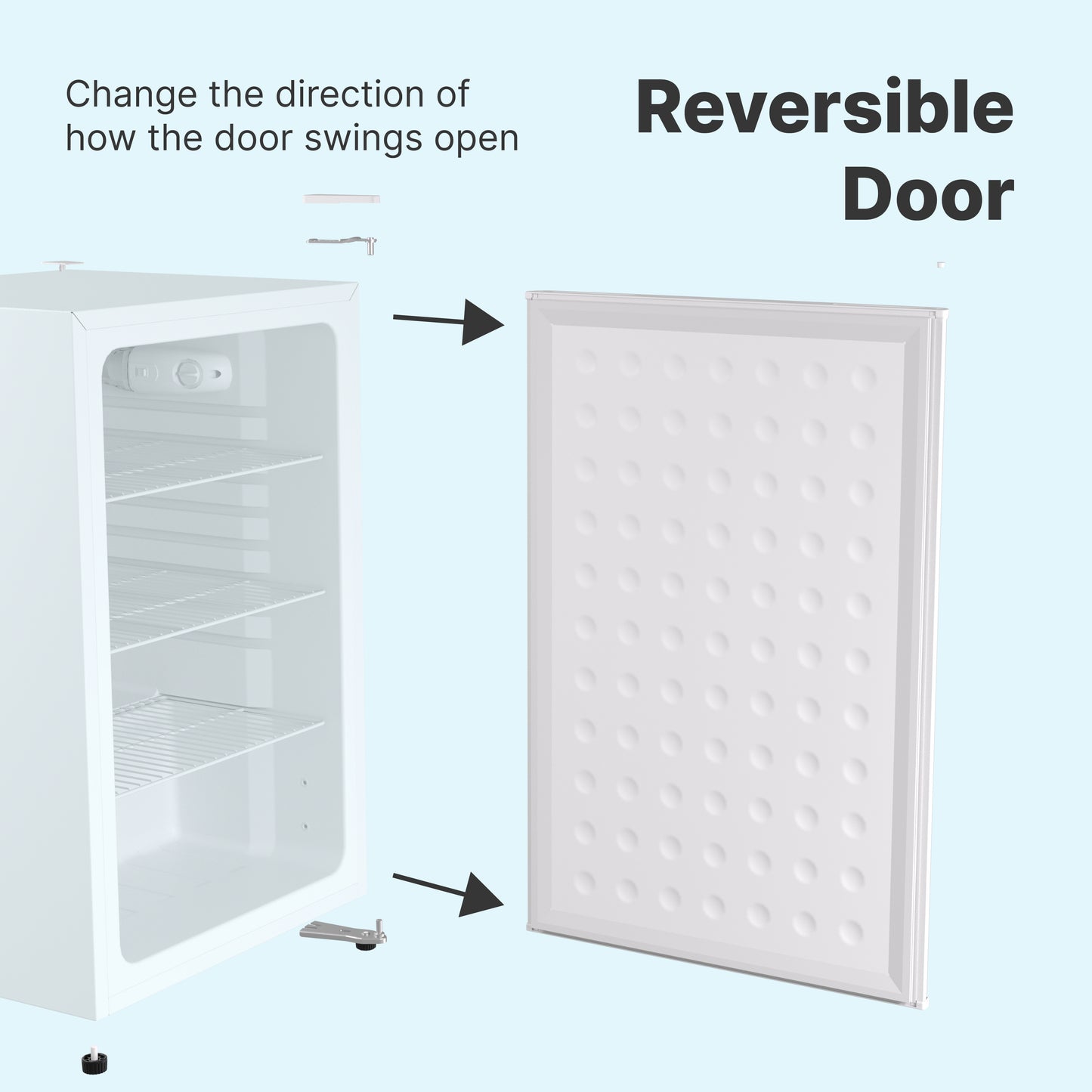 Husky Premium 122L Solid Door 4.3 C.ft. Freestanding Under-Counter Mini Fridge in White