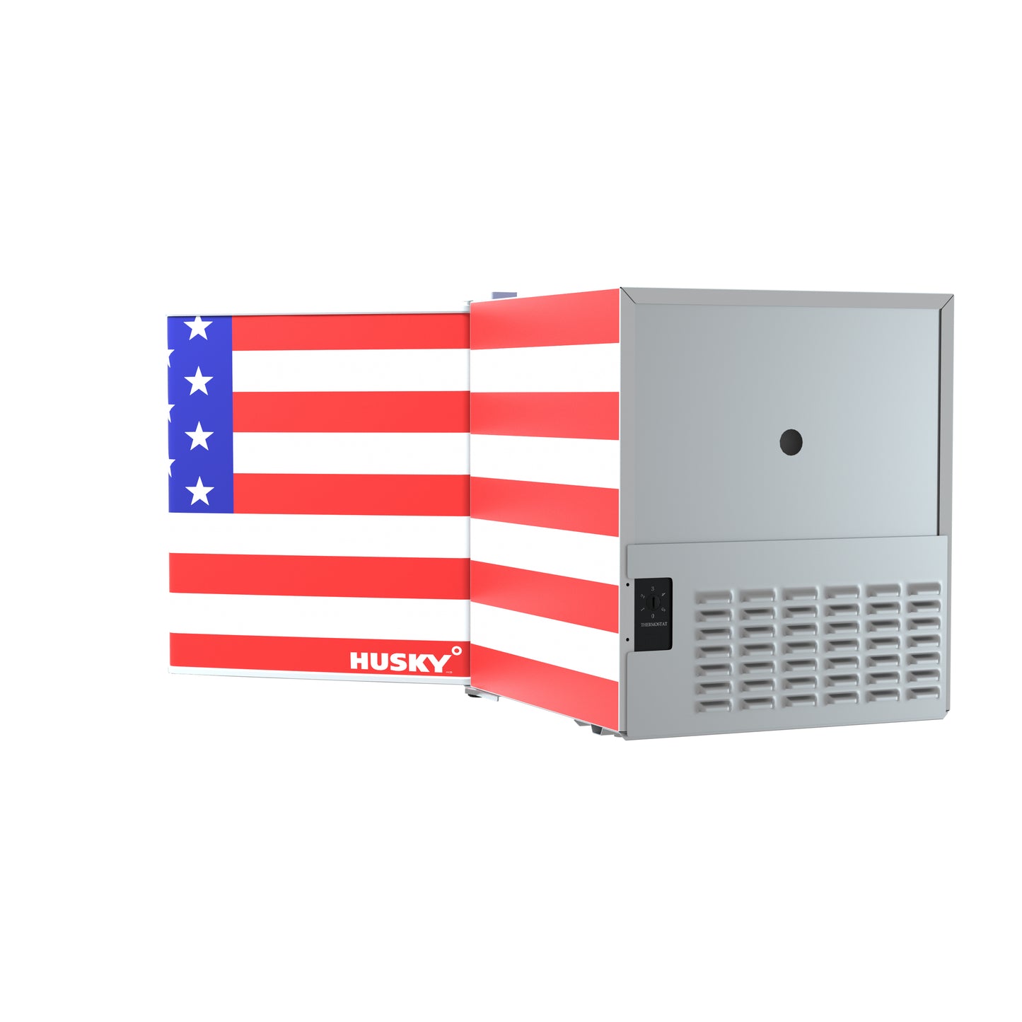 Husky 43L Solid Door 1.5 C.ft. Freestanding Counter-Top Mini Fridge (American Flag)