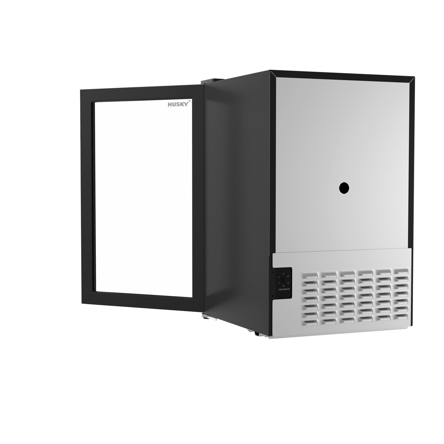 Husky 69L Beverage Refrigerator 2.4 C.ft. Freestanding Mini Fridge With Glass Door in Black